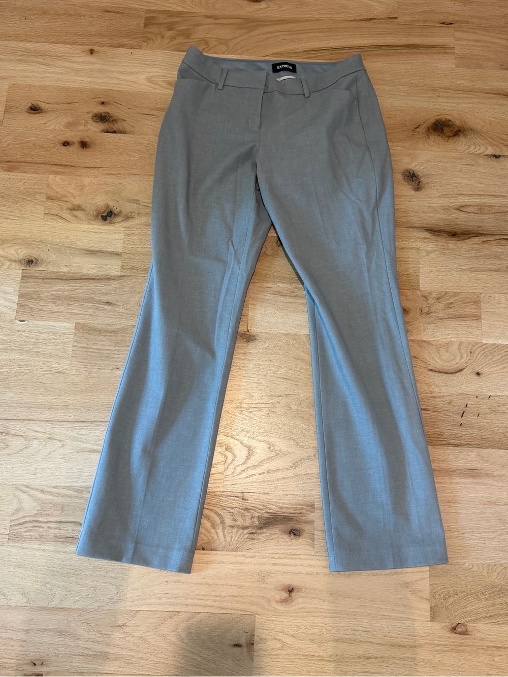 Express Editor Barely Boot Pants in Light Gray